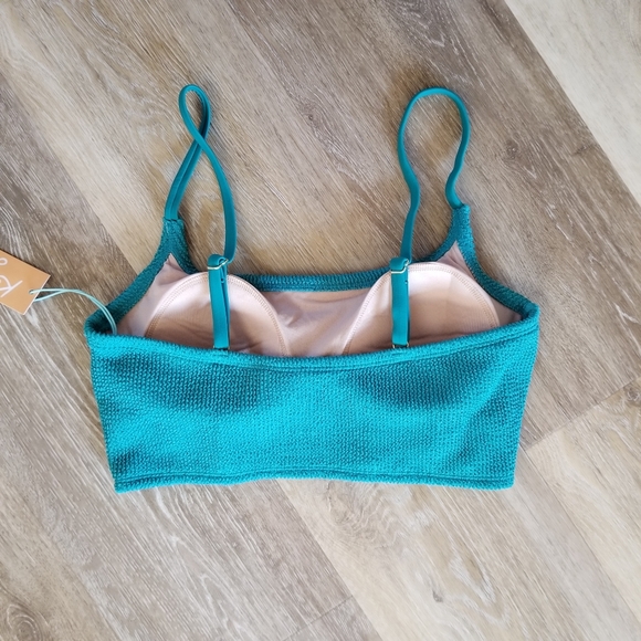 NWT Kona Sol Turquoise Textured Swim Top Size Medium - Picture 3 of 5